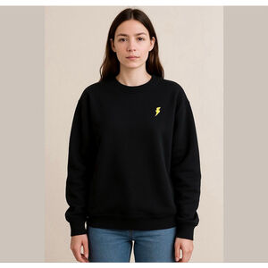 Love Streak super soft cosy black Crewneck fleece sweatshirt Sz XL